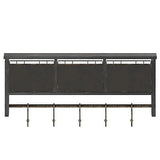 Flash Furniture Daly Wall Mounted Storage Rack - Blackwashed Solid Pine Wood ...