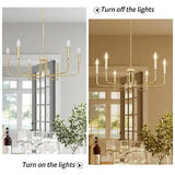 Gold Chandeliers for Dining Room Modern Farmhouse Chandelier 6 Lights 28.74" ...