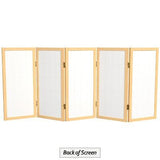 2 ft. Short Desktop Window Pane Shoji Screen - Natural - 5 Panels 5 Panel