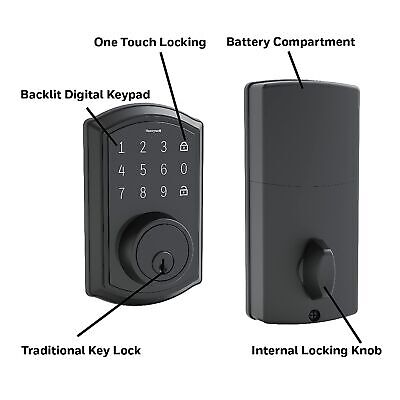 Honeywell Safes & Door Locks - Keyless Entry Door Lock with Touch Screen Keyp...