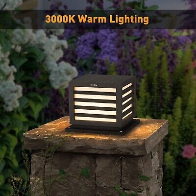 Outdoor Solar Post Cap Light, Modern 3000K Luxury LED Landscape Lighting with...