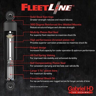 Gabriel 85036 Front/Rear Fleetline Heavy Duty Shock Absorber-Fits:Mack/Peterb...