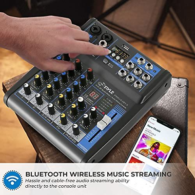 Pyle Professional Audio Mixer Sound Board Console System Interface 4 Channel...