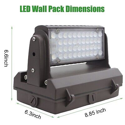 Dusk to Dawn 80W Rotatable LED Wall Pack Light, 5000K 10000LM 400-600W HPS/HI...