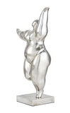 Deco 79 Polystone Dancer Sculpture, 12" x 7" x 20", Silver 12"L x 7"W x 20"H