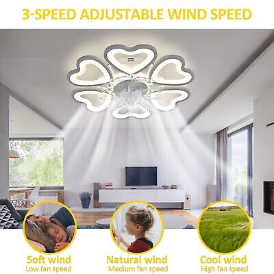 22.8 Inch Modern Ceiling Fan with Lights Remote Control, 6 Speed 3 Color Dimm...