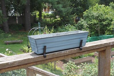 Achla Designs C08NB-K6 Small Blue Flower 2 x 6 Railings Window Box and Brackets