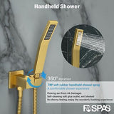 12 Inch Shower Faucet Set, Rainfall Shower System with Square Fixed Rain Show...