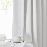 Pinch Pleated Blackout Curtain Panels with Full Blackout Liner Linen Texture ...