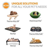 K&H Pet Products Thermo-Kitty Bed Deluxe Indoor Heated Cat Bed Tan/Leopard La...