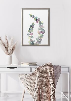 Kate and Laurel Blake Eucalyptus 2 Branches Framed Printed Glass Wall Art by ...