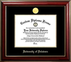 Campus Images University of Delaware 16 w x 12h Classic Mahogany Gold Embosse...