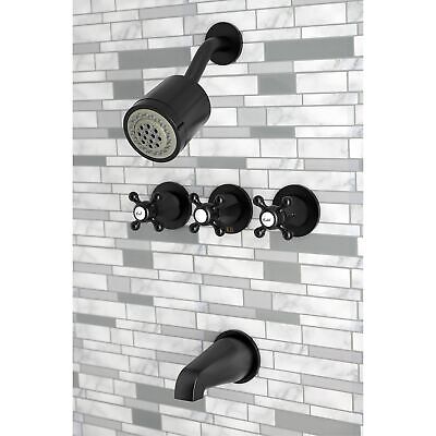 Kingston Brass KBX8130BX Metropolitan Three-Handle Tub and Shower Faucet, Mat...