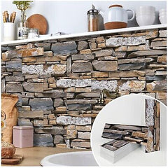 TUOKING 54-Pieces Stone Composite Subway Tiles Peel and Stick Backsplash 4"x ...