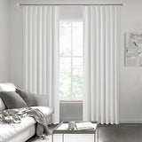 Pinch Pleated Blackout Curtain Panels with Full Blackout Liner Linen Texture ...