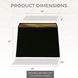 Royal Designs, Inc. Rectangle Hardback Lamp Shade, HB-613-18BLK, Black, (8 x ...