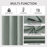 Joydeco Sage Green Blackout Curtains 120 Inches Long, Extra Long Blackout Cur...