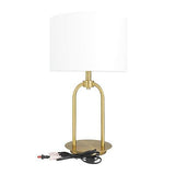 Deco 79 Metal Room Table Lamp Arched Accent Lamp with Drum Shade, Lamp 7" x 7...