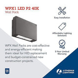 Lithonia Lighting Outdoor WPX1 LED 4000K MVOLT Architectural Wallpack in Dark...