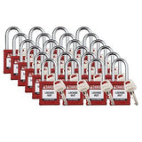 Brady Safety Lockout Padlock Sets - 24 Pack - Red - Keyed Different Safety Lo...