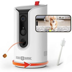 PARIS RH&#212;NE 2K Pet Camera, 360&#176;View Dog Camera Treat Dispenser, 5G WiF