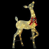 YULETIME 3-Piece Pre-lit 2.5D Christmas Reindeer Family, Lighted Glitter Chri...