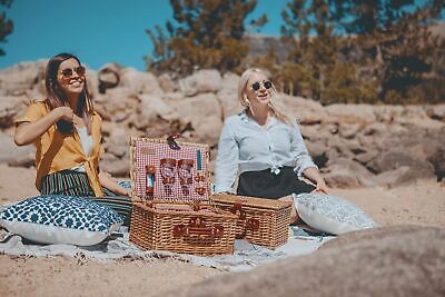 PICNIC TIME Classic Wine & Cheese Picnic Basket, Wine Picnic Set, Romantic Pi...