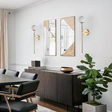 BOKT Mid Century Modern Long Wall Sconce Brushed Brass Bathroom Vanity Wall S...