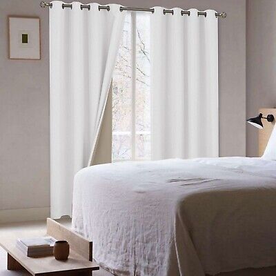 BGment Off White Blackout Curtains 108 Inch Length for Bedroom 2 Panels Set, ...