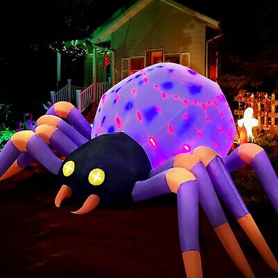 DomKom 8FT Halloween Inflatable Decorations Spider, Build-in Magic LED Lights...