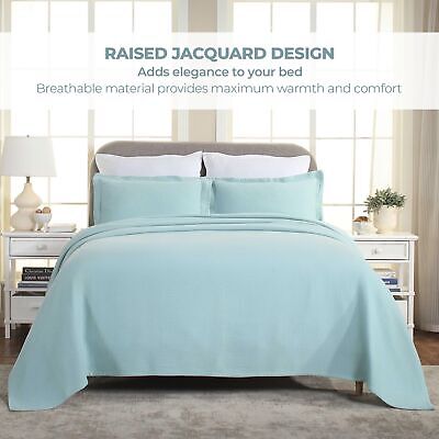 Superior Oversized Premium Bedspread Set, Diamond Solitaire Jacquard Design, ...