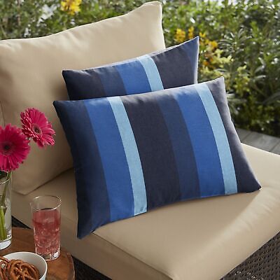 Mozaic AMPS116885 Indoor Outdoor Sunbrella Lumbar Pillows, Set of 2 12 x 18 B...