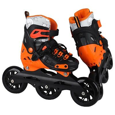 Inline Skates, 3 Wheels 100mm | 4 Sizes Adjustable Inline Speed Skates for Ki...