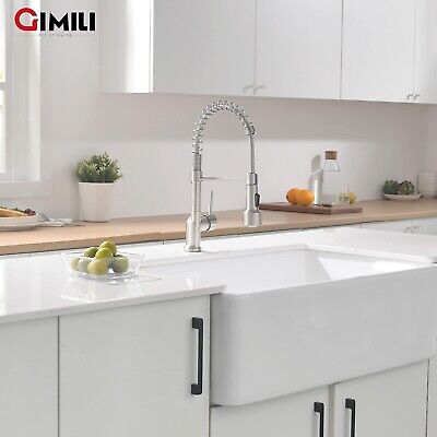 GIMILI Kitchen Faucet with Sprayer Modern Single Handle Pull Down Sprayer Bru...