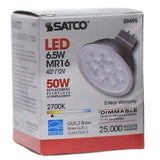 SATCO S9495 Reflector LED Light Bulb MR16 6.5 Watt 12 Volt 2700K Warm White L...