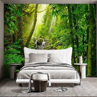 Green Forest Tropical Rainforest wallpeper Living Room Bedroom Nature Jungle ...