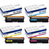 TN433 TN-433 Toner Cartridges 4-Pack : High Yield TN431 TN-431 433 Compatible...