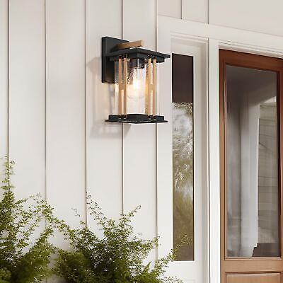 Black Gold Outdoor Wall Lights, Waterproof Modern Wall Mount Sconce with Seed...