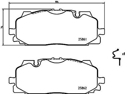 Brembo P85165 Low-Met Front Disc Brake Pad Set AUDI OE# 4K0698151