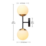 Globe Electric 52079 Celestia 2-Light Wall Sconce, Matte Black, Antique Brass...