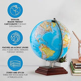 Waypoint Geographic Odyssey Plus Globe, 12" Blue Ocean-Style World Globe, Up-...