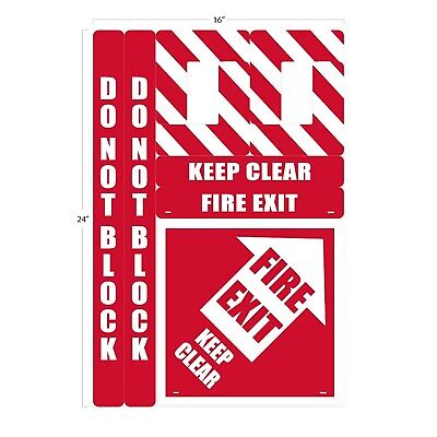 NMC Fire Exit Keep Clear Walk-On Floor Marking Kit, Configurable (Includes 12...