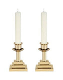 Candle Holders Square Base Candlesticks by Will & Baumer, Set of 2, Polished ...