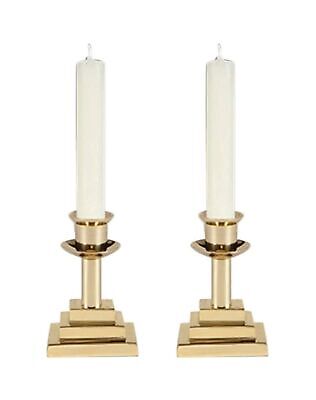 Candle Holders Square Base Candlesticks by Will & Baumer, Set of 2, Polished ...