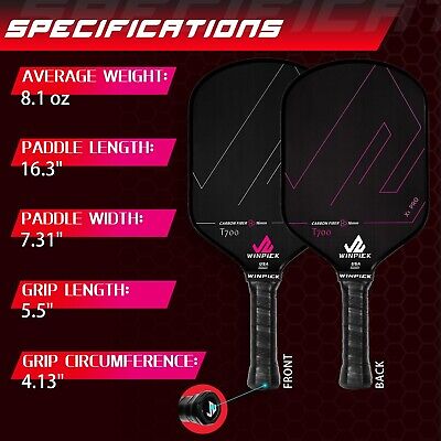 Pickleball Paddle, T700 Raw Carbon Fiber Pickleball Paddle, Thermoformed Pick...