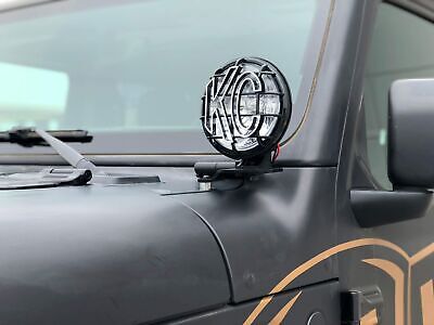 KC HiLiTES 97113 Jeep JL A-Pillar Mount with 6"" Apollo Pro Light Kit-Spot Be...