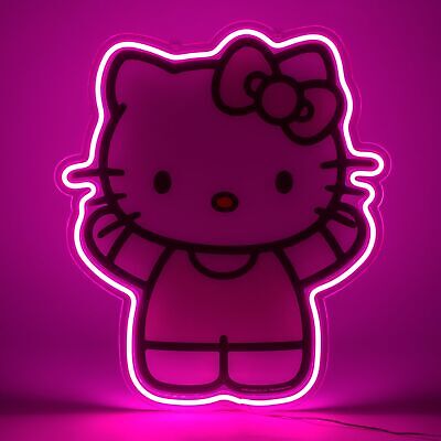 Silver Buffalo Sanrio Hello Kitty LED Neon Light Die Cut Acrylic Wall Art, 16...