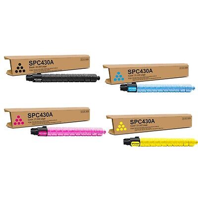 SP C430A High Yield Toner Cartridge Black Cyan Magenta Yellow 4 Pack, 821105 ...