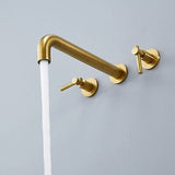 Wall Mount Tub Filler Brushed Gold Tub Faucet Brass Bathroom Bathtub Faucets ...