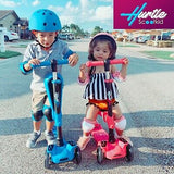 Hurtle 3-Wheeled Scooter for Kids - Wheel LED Lights, Adjustable Lean-to-Stee...